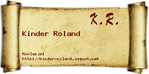 Kinder Roland névjegykártya